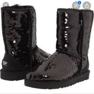 Black Sequin UGGs